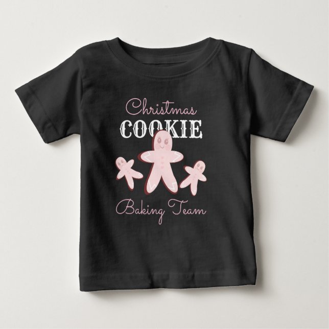 Camiseta De Bebé Navidades Gingerbread Cookie Pink Baking Team (Anverso)