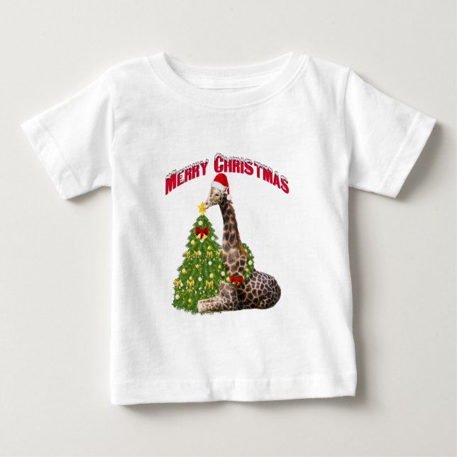 Camiseta De Bebé Navidades Giraffe (Anverso)