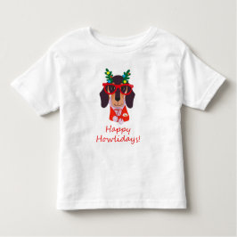 Camiseta De Bebé Navidades graciosos Perro Howlidays Doxie Dachshun