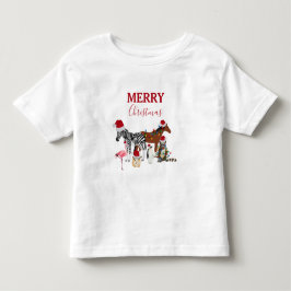 Camiseta De Bebé Navidades graciosos y adorables Animals Santa Hats