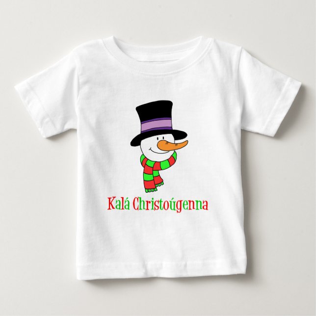 Camiseta De Bebé Navidades griegos Snowman (Anverso)