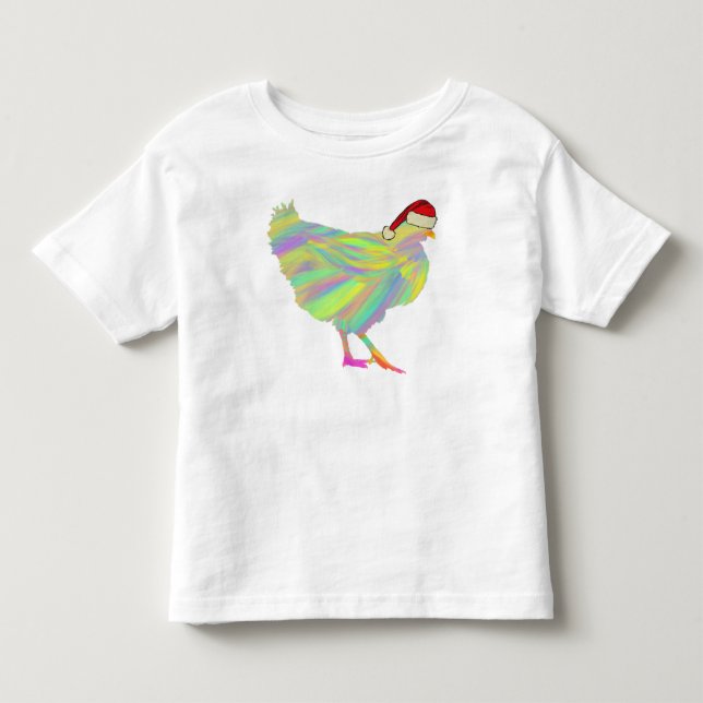 Camiseta De Bebé Navidades Hen usando un Santa Hat (Anverso)