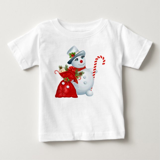 Camiseta De Bebé Navidades inteligentes Snowman (Anverso)