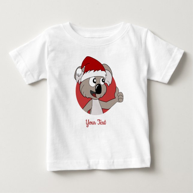 Camiseta De Bebé Navidades koala personalizado baby T-Shirt (Anverso)