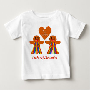 Camiseta De Bebé Navidades lesbianas Gingerbread Damas Personalizad