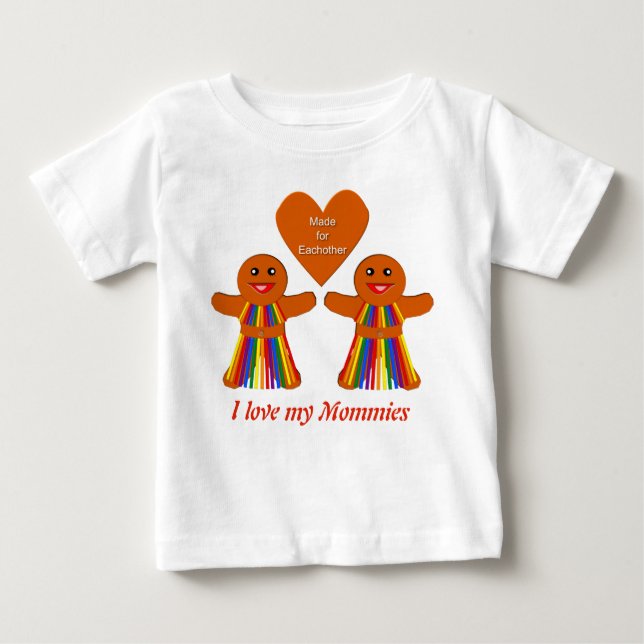 Camiseta De Bebé Navidades lesbianas Gingerbread Damas Personalizad (Anverso)