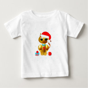 Camiseta De Bebé Navidades lindos gatitos dorados personalizado