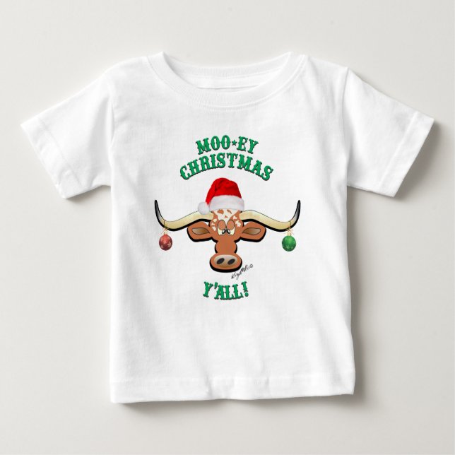 Camiseta De Bebé Navidades Longhorn Steer (Anverso)