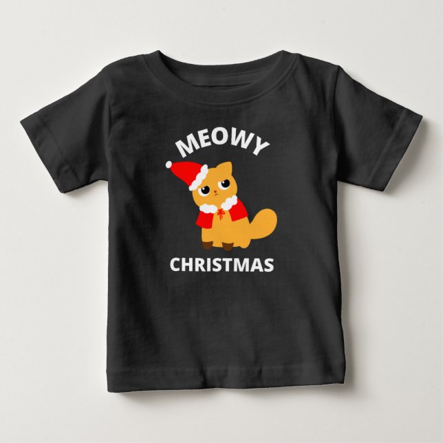 Camiseta De Bebé Navidades Meowy (Anverso)
