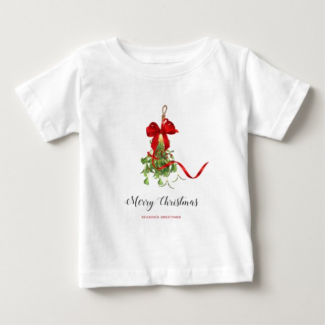 Camiseta De Bebé Navidades Mistletoe (Anverso)