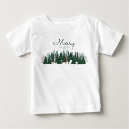 Camiseta De Bebé Navidades naturales de pinos verdes del bosque