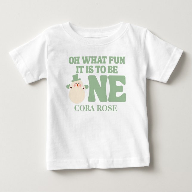 Camiseta De Bebé Navidades Oh Qué Divertido Primer Cumpleaños (Anverso)