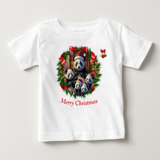 Camiseta De Bebé Navidades Panda Bear (Anverso)