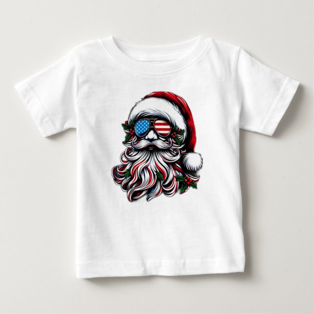 Camiseta De Bebé Navidades patrióticos/estadounidenses (Anverso)