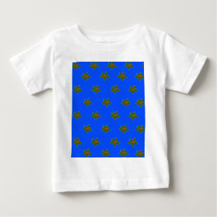 Camiseta De Bebé Navidades Patrón decorativo Holly en azul