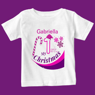 Camiseta De Bebé Navidades personalizados beben "Mis primeros Navid