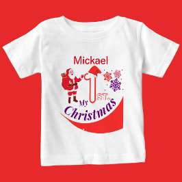 Camiseta De Bebé Navidades personalizados beben "Mis primeros Navid