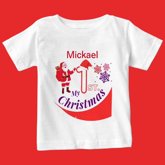 Camiseta De Bebé Navidades personalizados beben "Mis primeros Navid (Subido por el creador)