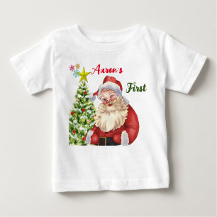Camiseta De Bebé Navidades personalizados de Santa Bola