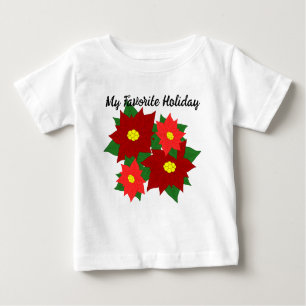 Camiseta De Bebé Navidades Poinsettias