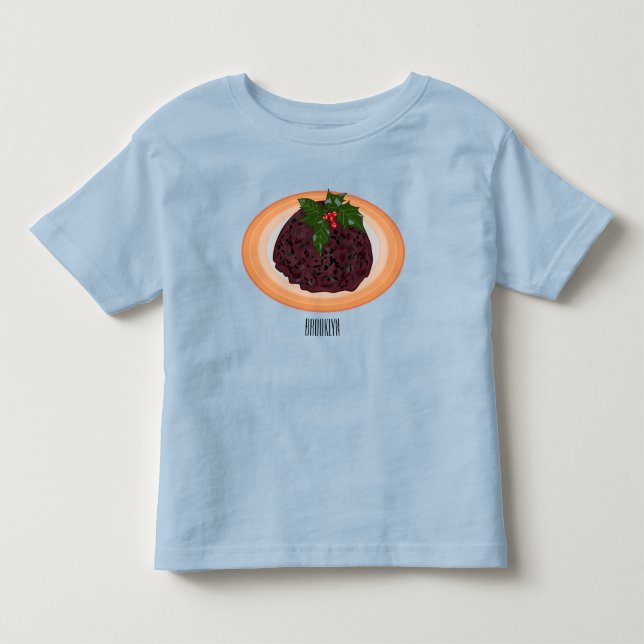 Camiseta De Bebé Navidades pudding personalizado ilustracion (Anverso)