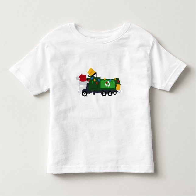 Camiseta De Bebé Navidades reciclando camión basura (Anverso)