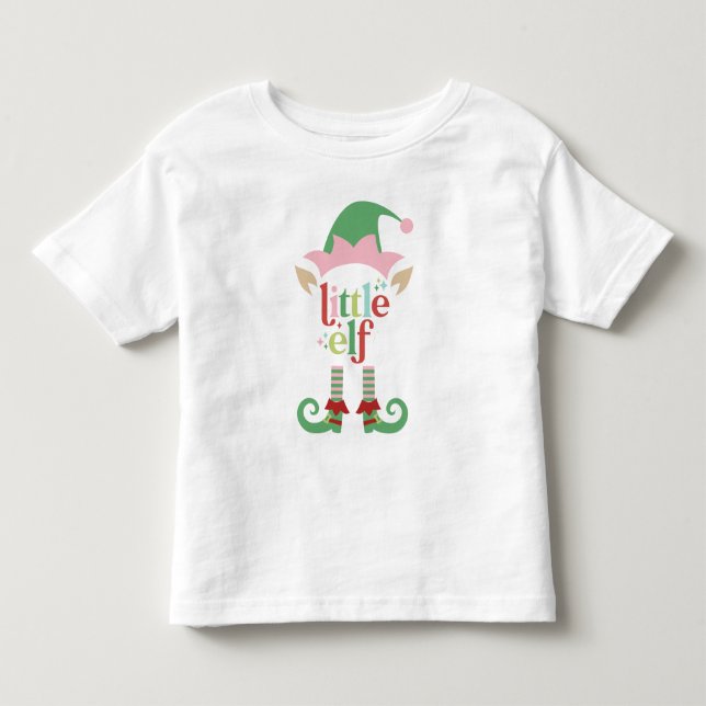 Camiseta De Bebé Navidades Retro Pastel | Pequeño Elfo (Anverso)