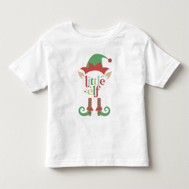 Camiseta De Bebé Navidades Retro Pastel | Pequeño Elfo (Anverso)