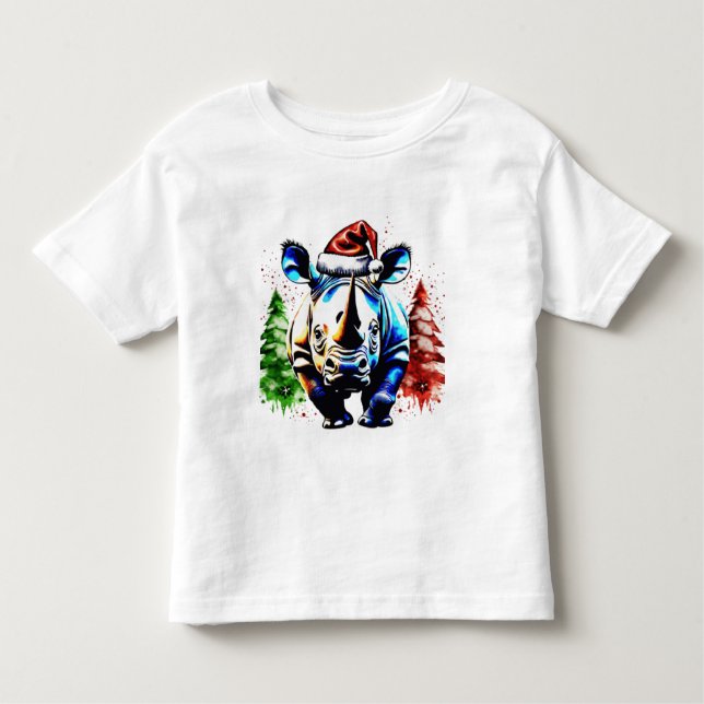 Camiseta De Bebé Navidades rinocerontes lindos (Anverso)