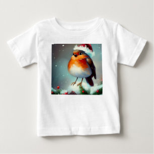 Camiseta De Bebé Navidades Robin 1