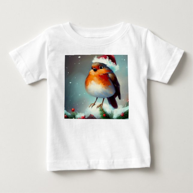 Camiseta De Bebé Navidades Robin 1 (Anverso)