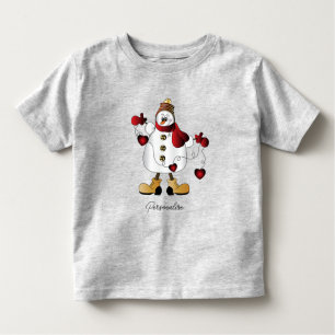 Camiseta De Bebé Navidades rojos curados Snowman