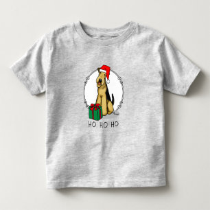 Camiseta De Bebé Navidades Santa Airedale Terrier HO HO Cute