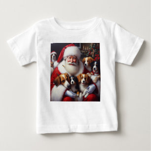 Camiseta De Bebé Navidades Santa Claus con perros 2