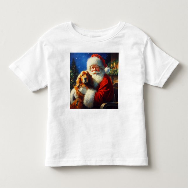 Camiseta De Bebé Navidades Santa Claus con perros 4 (Anverso)