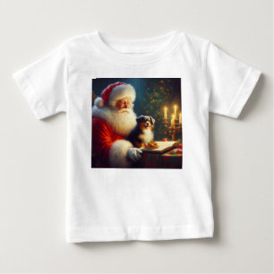 Camiseta De Bebé Navidades Santa Claus con perros 5