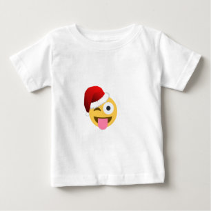 Camiseta De Bebé navidades santa claus emoji guiñada por el ojo