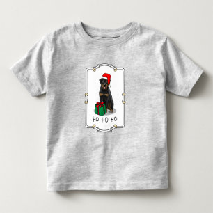 Camiseta De Bebé Navidades Santa Claus Gorra Rottweiler Dog Funny