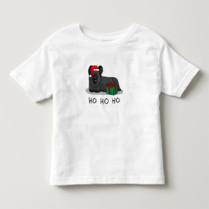 Camiseta De Bebé Navidades Santa Claus Gorra Skye Terrier (negro)