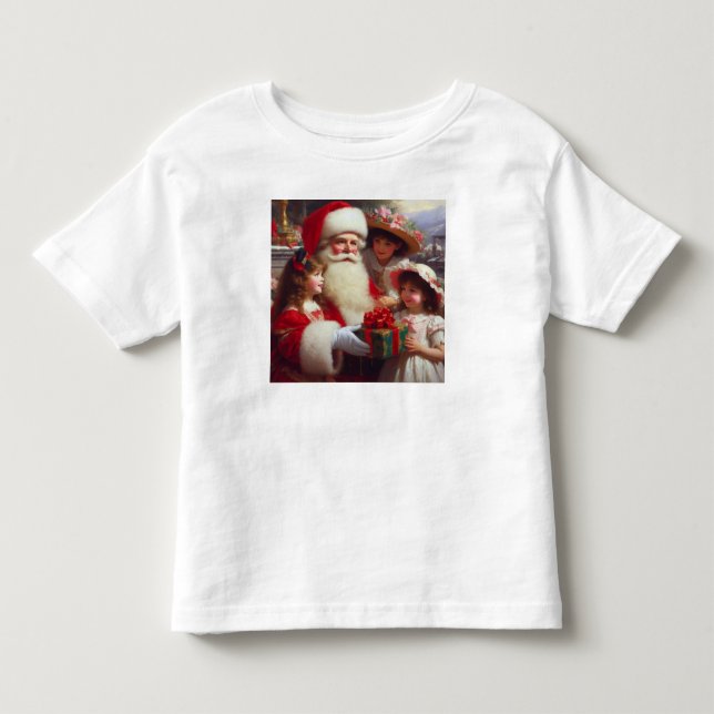 Camiseta De Bebé Navidades Santa con niños 1 (Anverso)