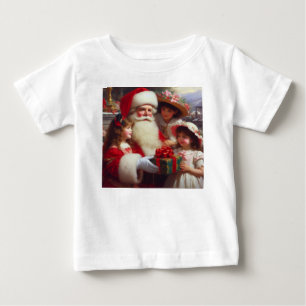 Camiseta De Bebé Navidades Santa con niños 1