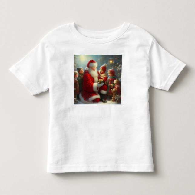 Camiseta De Bebé Navidades Santa con niños 2 (Anverso)