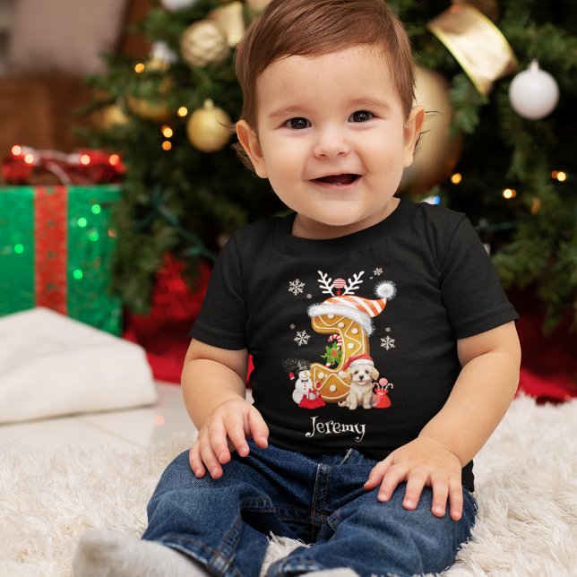 Camiseta De Bebé Navidades Santa Gingerbread Alphabet J Boy (Subido por el creador)