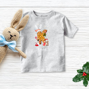 Camiseta De Bebé Navidades Santa Gingerbread Nombre Letra K Boy