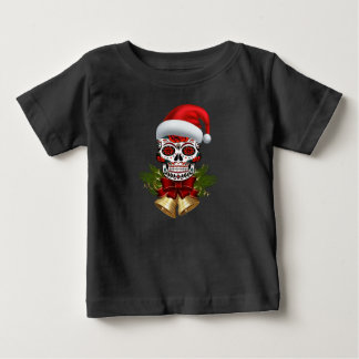 Camiseta De Bebé Navidades Santa Hat Day Of The Dead Sugar Skull