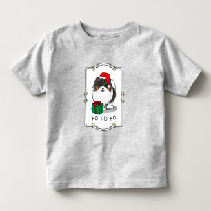 Camiseta De Bebé Navidades Santa Hat Pomeranian (tricolor) Cute