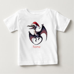 Camiseta De Bebé Navidades Santa hat pterodáctilo