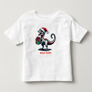 Camiseta De Bebé Navidades Santa hat raptor