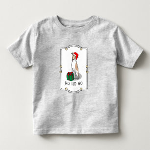 Camiseta De Bebé Navidades Santa Hat Whippet Dog Fawn & white Cute