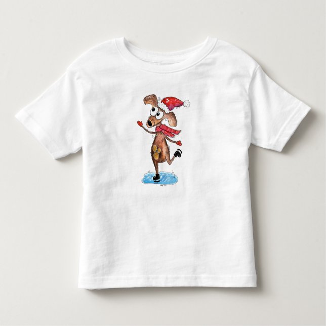 Camiseta De Bebé Navidades singulares haciendo patines de hielo (Anverso)